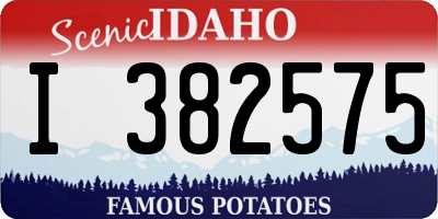 ID license plate I382575