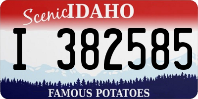 ID license plate I382585
