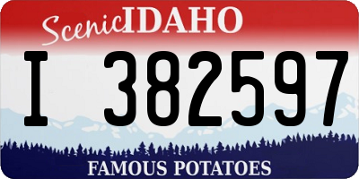 ID license plate I382597