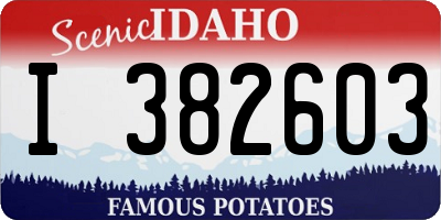 ID license plate I382603