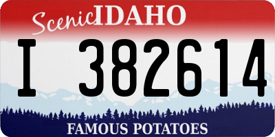 ID license plate I382614