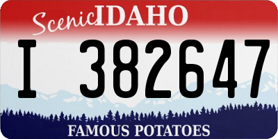 ID license plate I382647