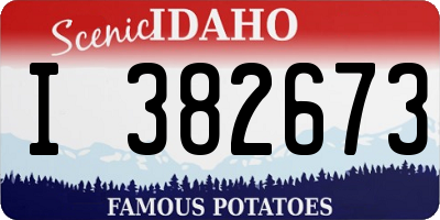 ID license plate I382673