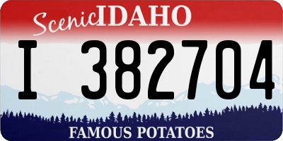 ID license plate I382704