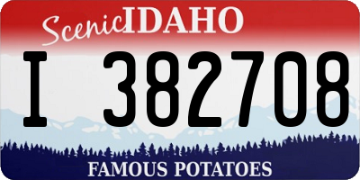 ID license plate I382708