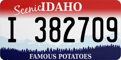 ID license plate I382709