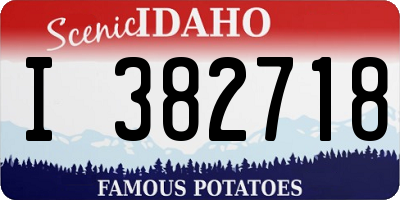 ID license plate I382718