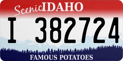 ID license plate I382724