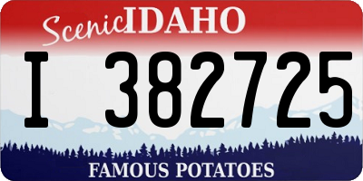 ID license plate I382725