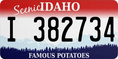 ID license plate I382734