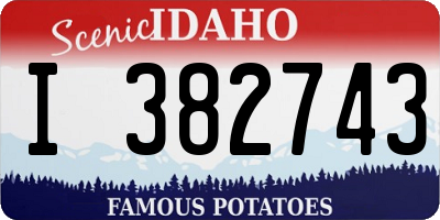 ID license plate I382743