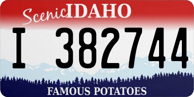 ID license plate I382744