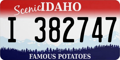 ID license plate I382747
