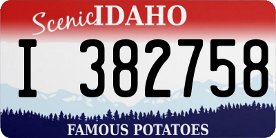 ID license plate I382758