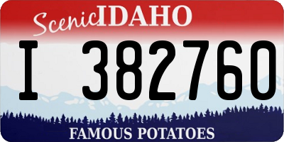 ID license plate I382760