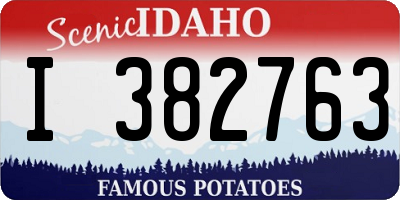 ID license plate I382763