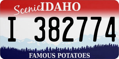 ID license plate I382774