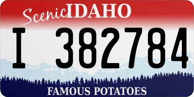 ID license plate I382784
