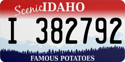 ID license plate I382792
