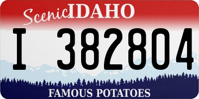 ID license plate I382804
