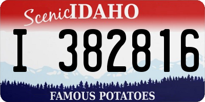 ID license plate I382816