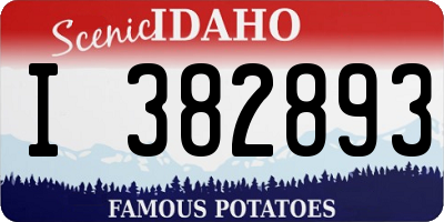 ID license plate I382893