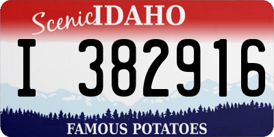 ID license plate I382916