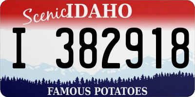 ID license plate I382918