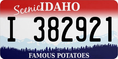 ID license plate I382921