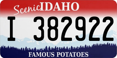ID license plate I382922
