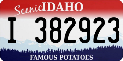 ID license plate I382923