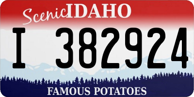 ID license plate I382924