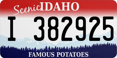 ID license plate I382925