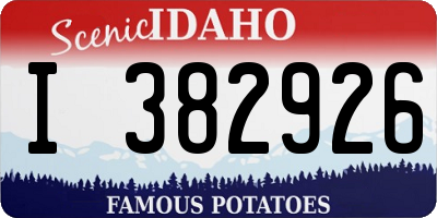 ID license plate I382926