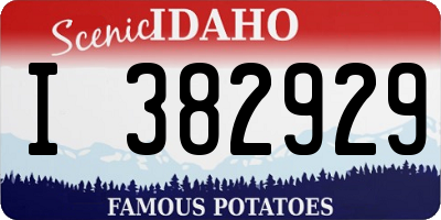 ID license plate I382929