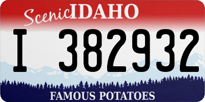 ID license plate I382932