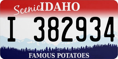 ID license plate I382934