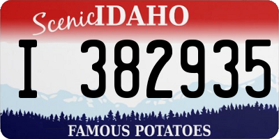 ID license plate I382935
