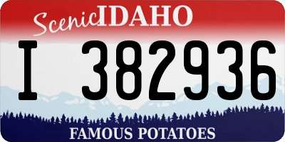 ID license plate I382936
