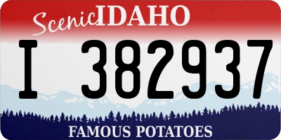 ID license plate I382937