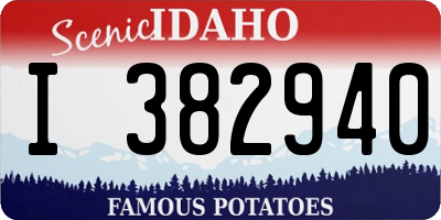 ID license plate I382940
