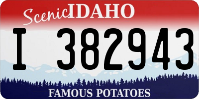 ID license plate I382943