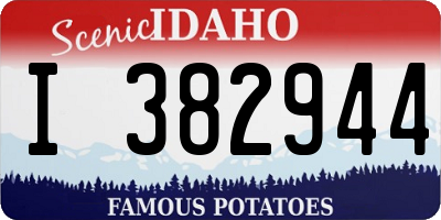 ID license plate I382944