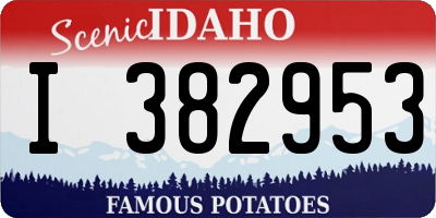 ID license plate I382953