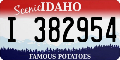 ID license plate I382954