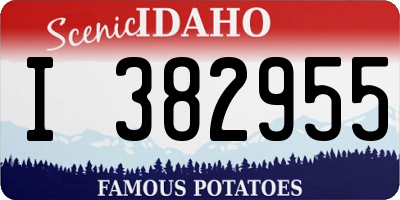 ID license plate I382955