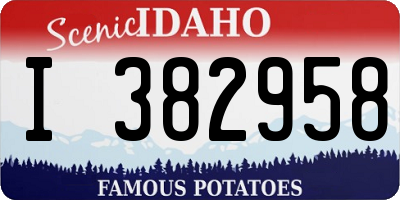ID license plate I382958