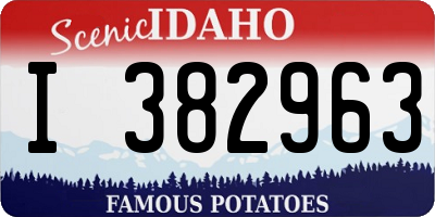 ID license plate I382963