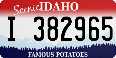 ID license plate I382965