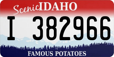 ID license plate I382966